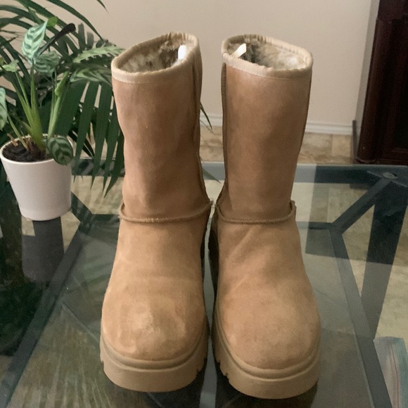 SKECHERS VTG 90’s Y2K Suede Leather Sherpa Lined Chunky Platform Boots - Picture 2 of 11